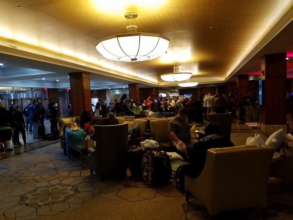 Anime Boston 2019 - Day Zero - The check-in line for the Sheraton Hotel