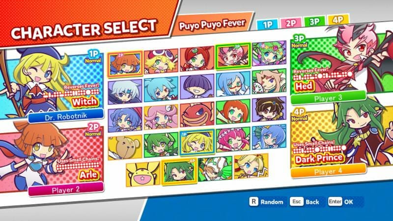 Puyo Puyo Champions Gameplay Screenshot - Character Select