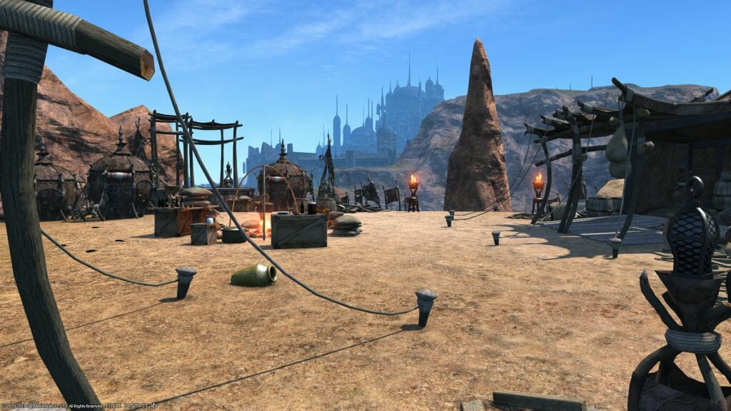 The Skye's The Limit - 20190507 Entry - Screenshot - A shot of the Qinlan Shellsweeper camp