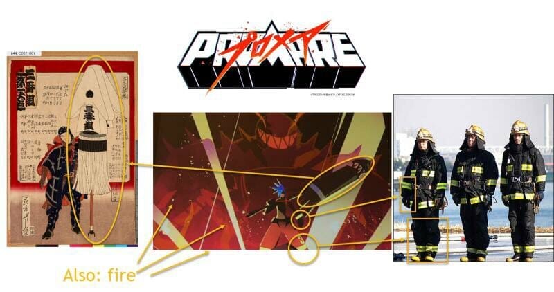 Fan-made visual that links PROMARE's images to Japanese firefighters