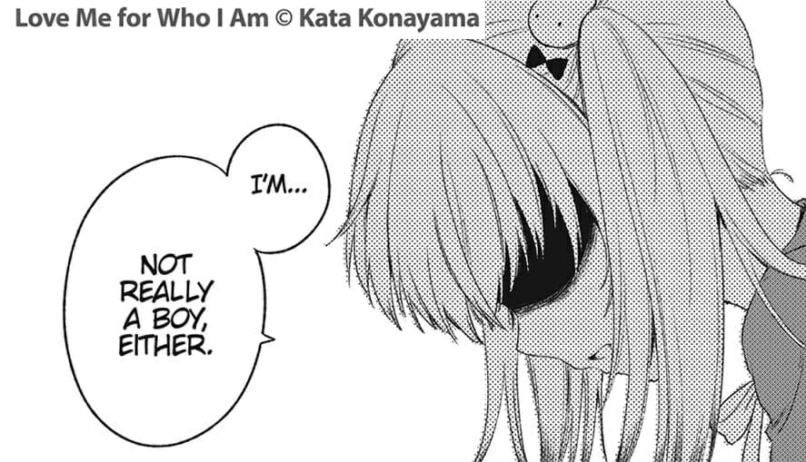 Love Me For Who I Am 007 - 20200615 Comic panel of a non-binary individual with white hair, who is looking down sullenly.