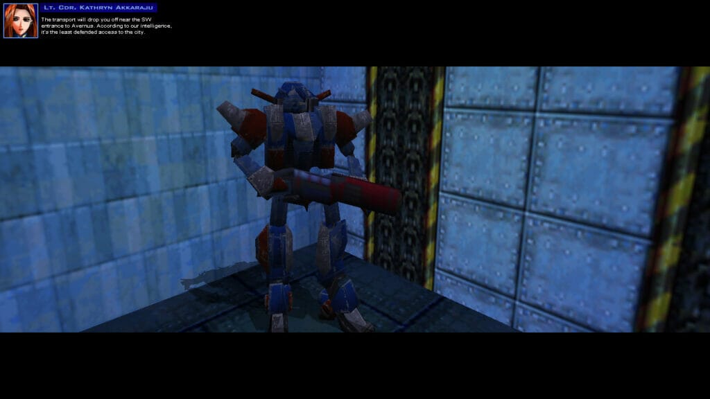 Screenshot from Shogo: Mobile Armor Division that depicts a robot.