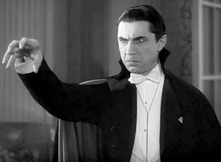 Actor Bela Lugosi in costume as Dracula