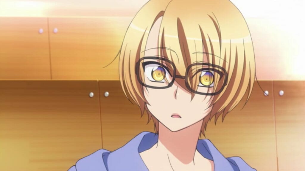 Izumi Sena from Love Stage!! - A blonde anime character wearing dark-rimmed glasses.