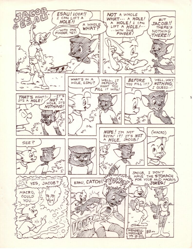 Page from Fanta's Zine issue #1, which includes a comic - Jacob & Esau - by Wendell Washer.