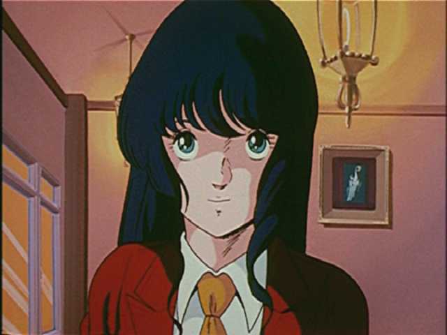 Screenshot from Robotech that depicts a smiling Lynn Minmay