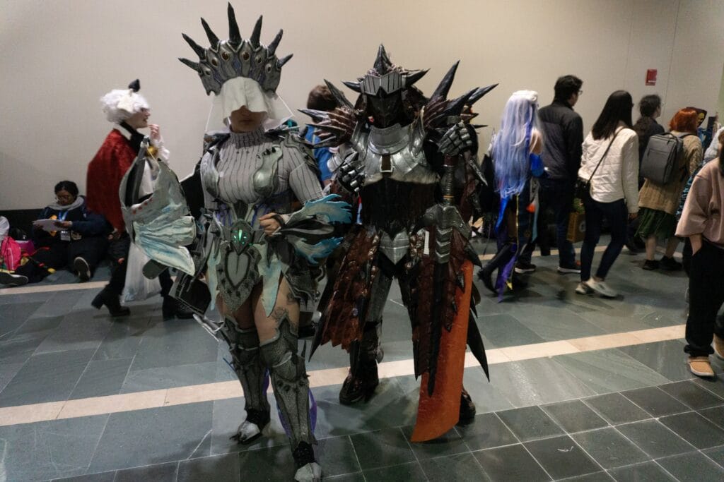 Photo of cosplayers dressed as characters from Elden Ring